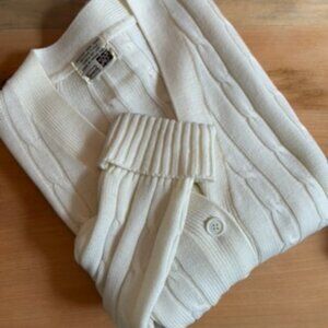 Sears cable knit cardigan cream Grandpa Sweater